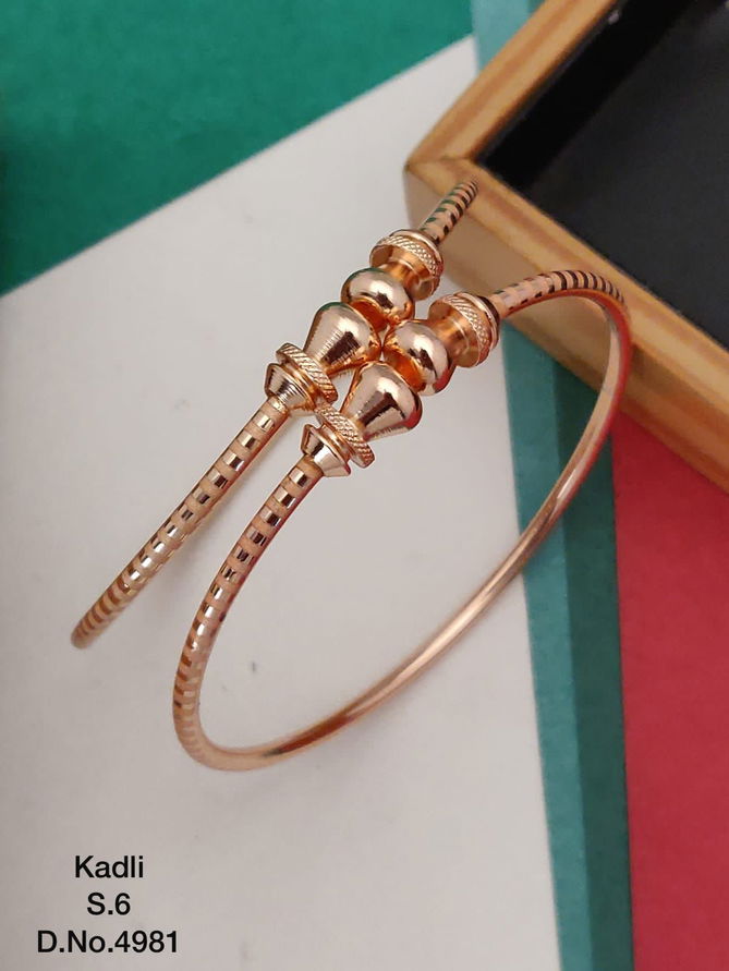 Accessories Brass 	Rose Gold Designer Kadli
